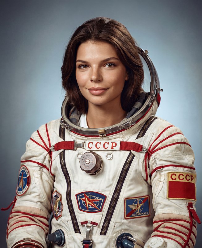 Нейросетевая фотосессия ко Дню космонавтики в уникальном стиле — пример результата