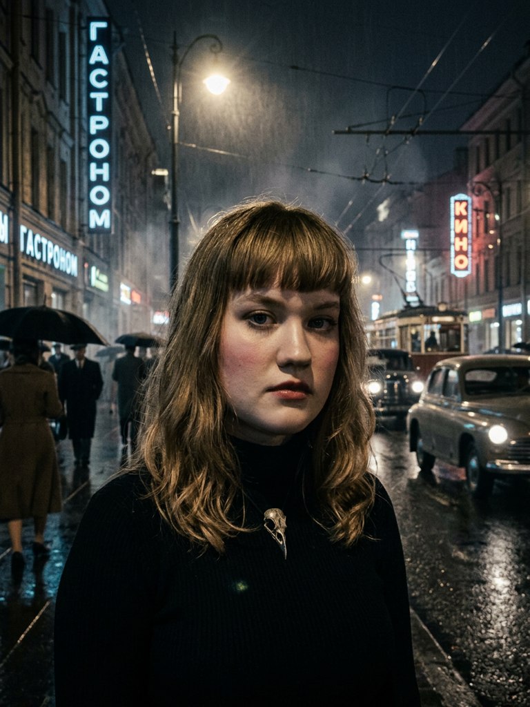Фотосессия в стиле нуар: черно-белые фото и ретро образы с нейросетью — пример результата