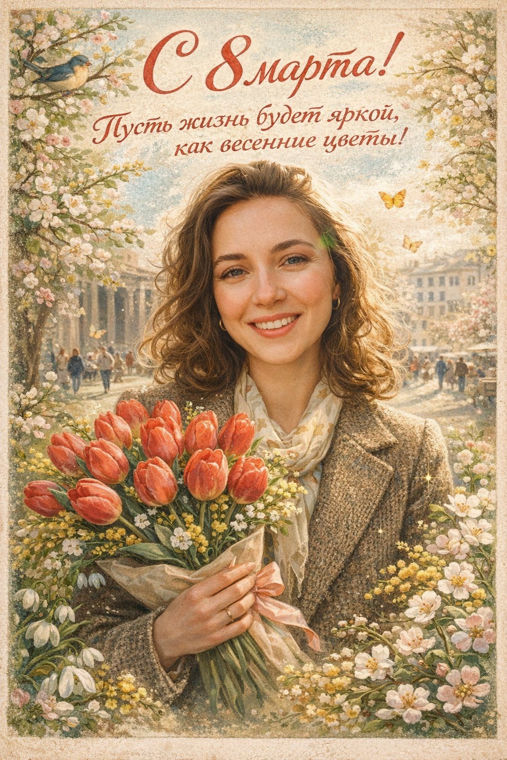 Музыкальные открытки с 8 марта — поздравления и открытки онлайн — пример результата
