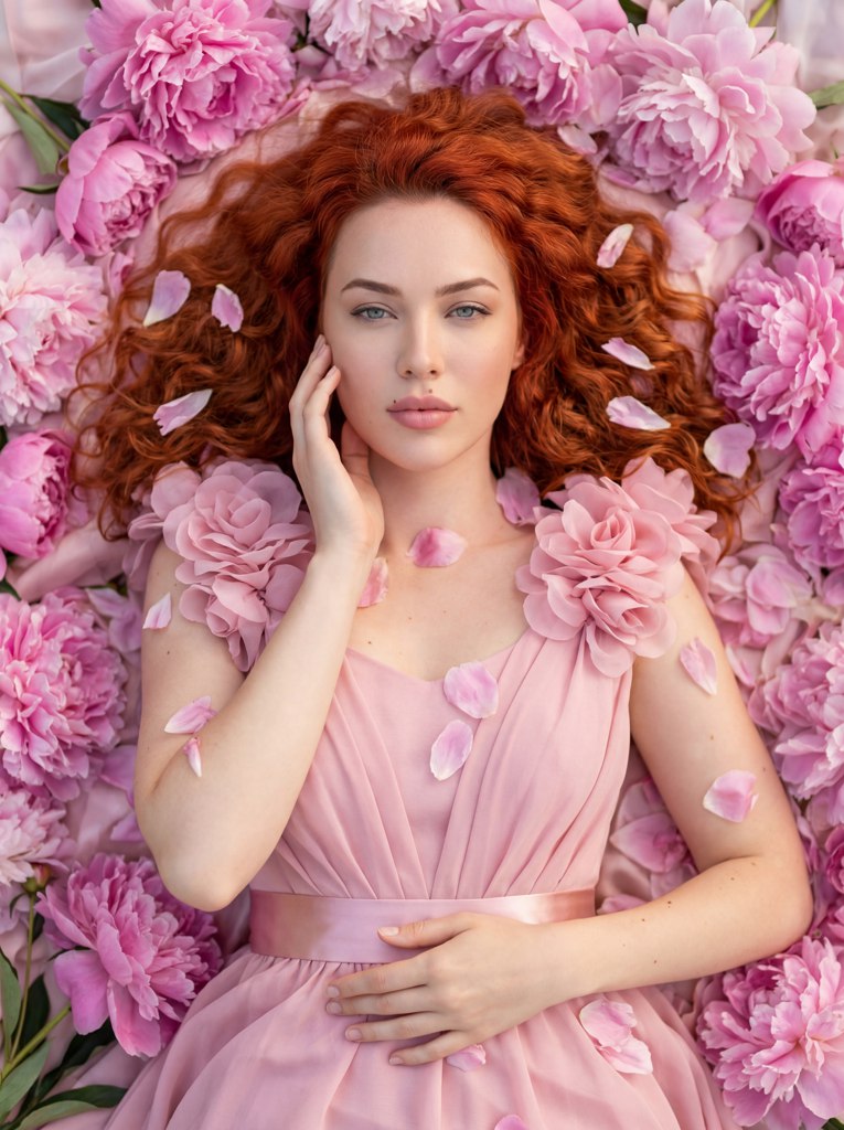 Фотосессия с цветами с помощью нейросети — пример результата