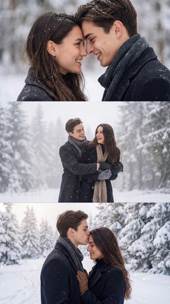 Зимний коллаж/фотосессия для пары — пример результата